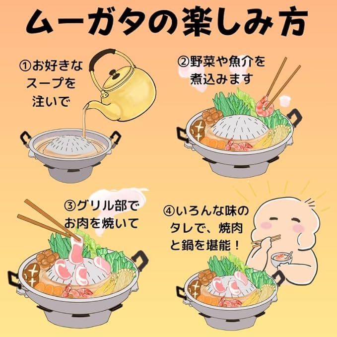 Amazon.co.jp: 焼きしゃぶ一体鍋 34cm 溝付き焼肉プレート ガスコンロ
